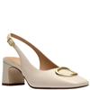 CLARKS WOMENS MID HEEL SLINGBACK - CREAM LEATHER